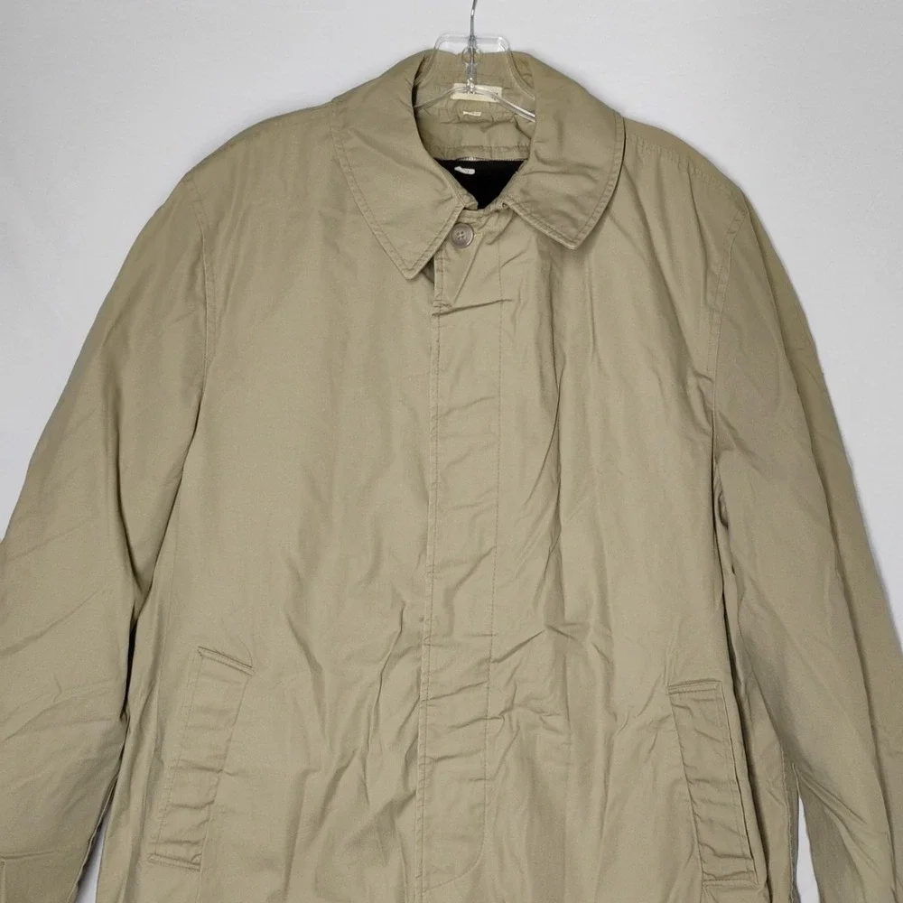Towncraft Penneys Mens 42 Vintage Long Tan Coat Faux Fur Lined‎ Small Flaw
